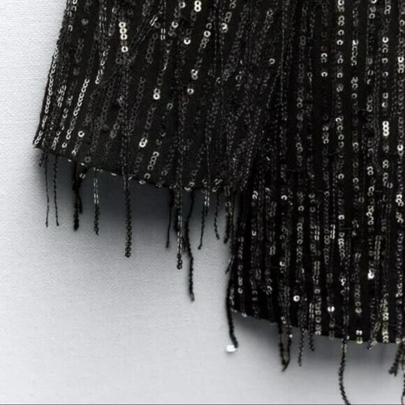 Zara Women's Black and Silver Blazer - Picture 11 of 12